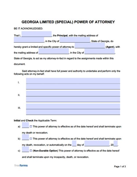 Georgia POA Form Templates