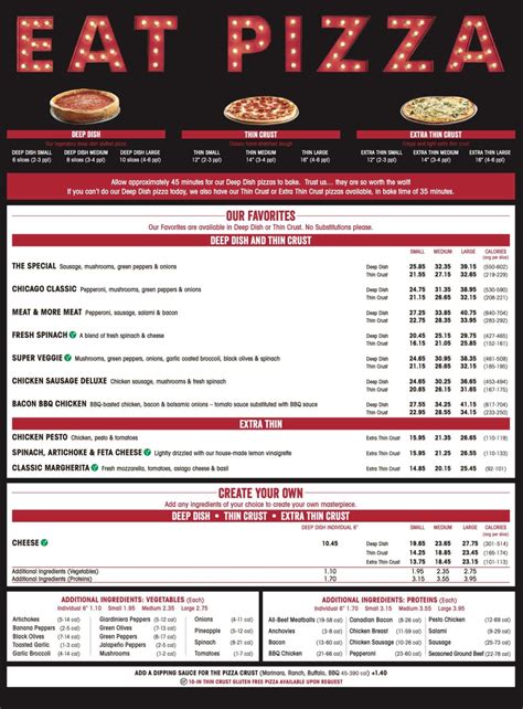 Giordano's Menu Prices Image