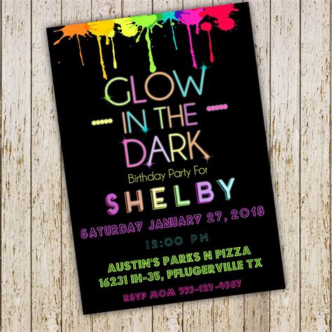 Glow Party Invitation 1