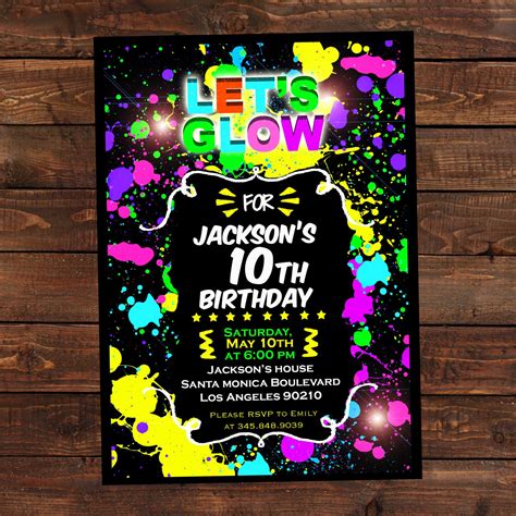 Glow Party Invitation 6