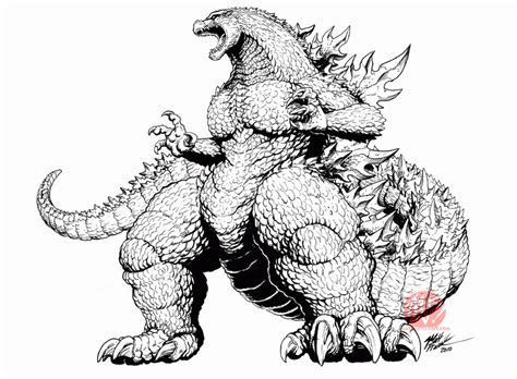 Godzilla Realistic Coloring Pages for Adults