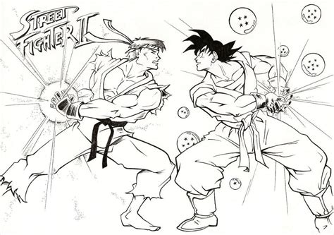 Goku in a fighting pose coloring page