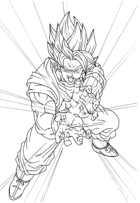 Goku using Kamehameha coloring page