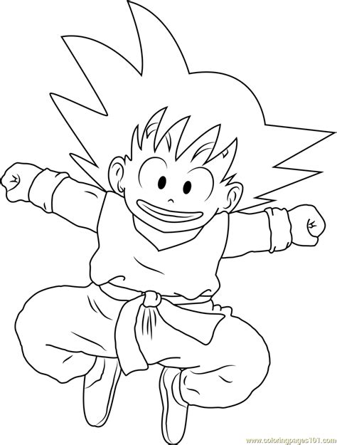 Goku smiling coloring page