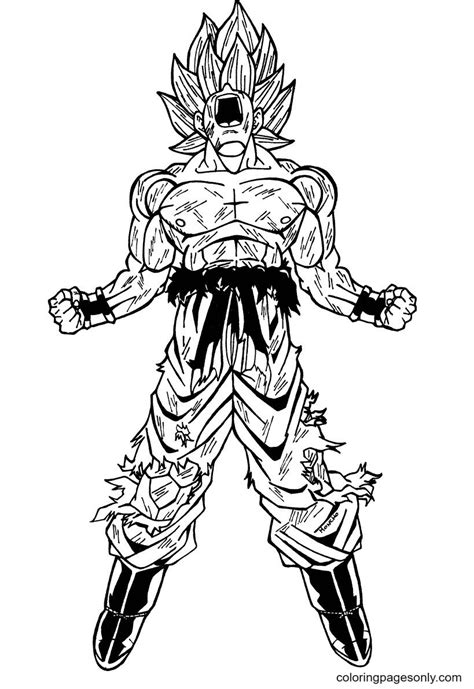 Goku in Super Saiyan form coloring page