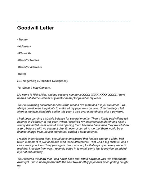 Goodwill Letter Conclusion