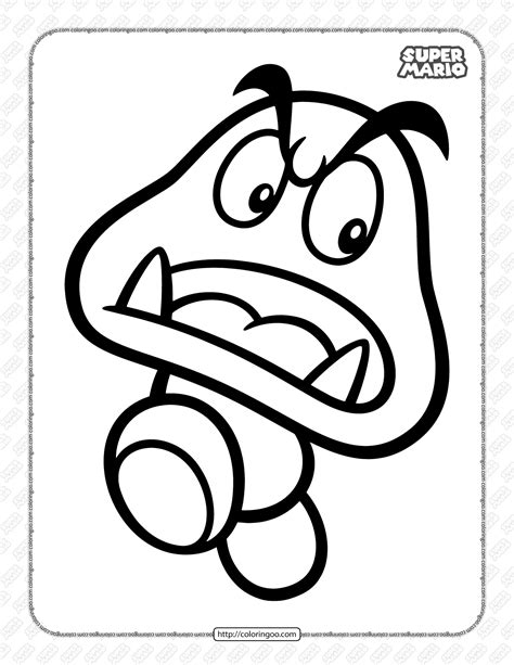 Goomba coloring pages for kids