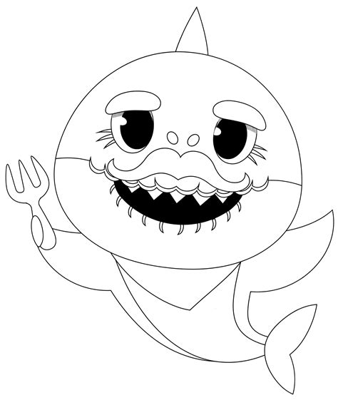 Grandpa Shark Coloring Pages