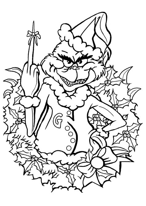 Grinch Adult Coloring Image 3