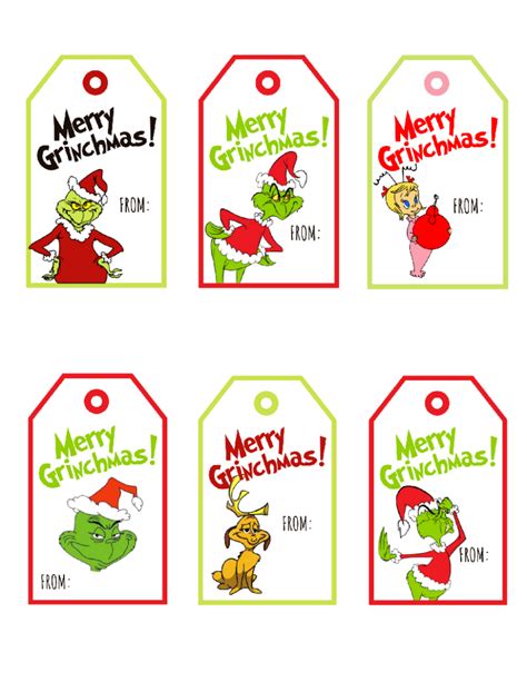 Grinch Gift Tag Templates