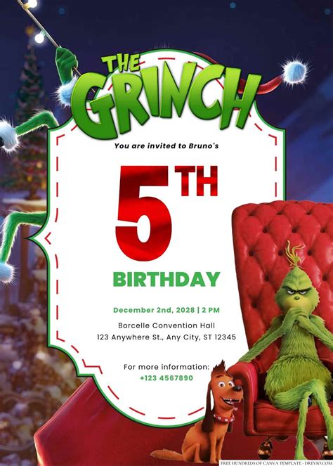 Grinch Invitation Design Ideas