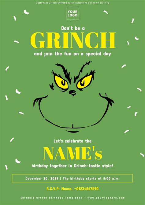 Grinch Invitation Templates