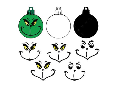 Grinch Ornament Templates