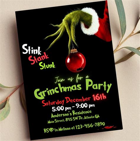 Grinch Party Invitation Ideas