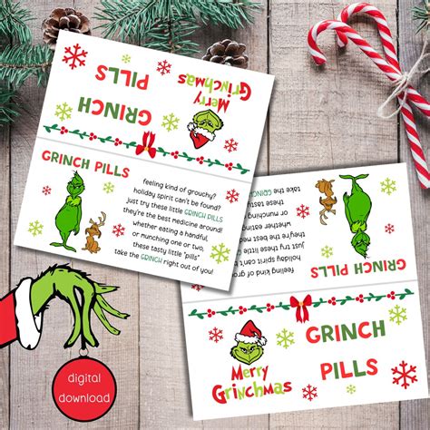 Grinch Pills Printables Designs