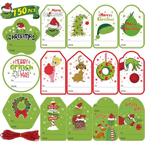 Grinch-Themed Gift Tags