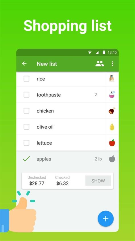 Grocery list app