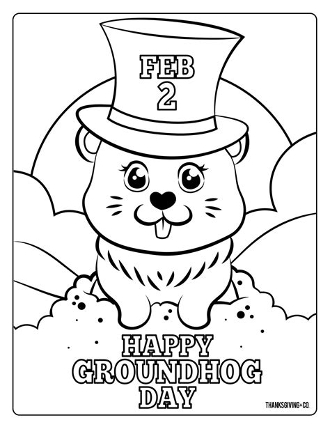 Groundhog Coloring Pages for Kids