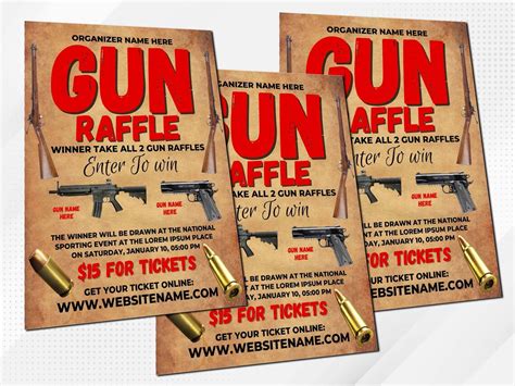 Gun Raffle Flyer Template Design 1