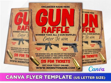 Gun Raffle Flyer Template Design 10