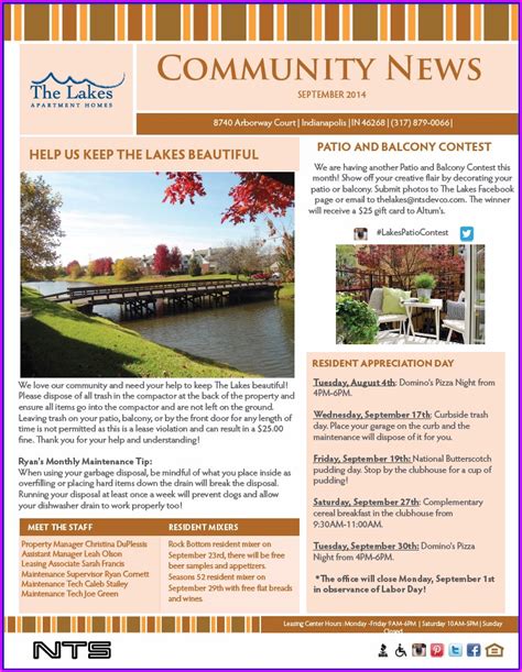 HOA Newsletter Templates Example