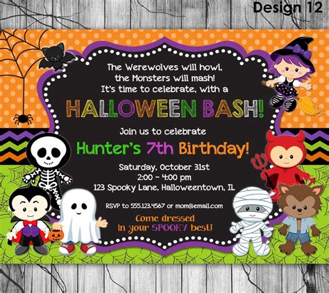 Halloween Birthday Invitation Templates