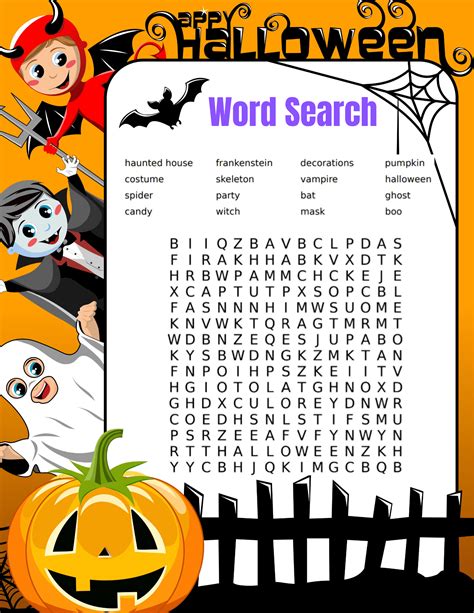 Halloween Word Search Printable 6