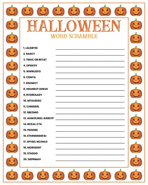 Halloween game templates