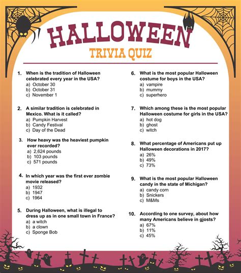 Halloween Trivia Printables Activities