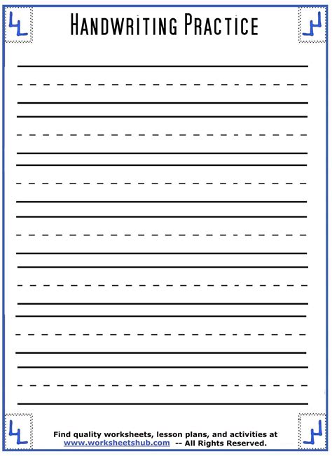 Handwriting Lines Printable Sheets Example