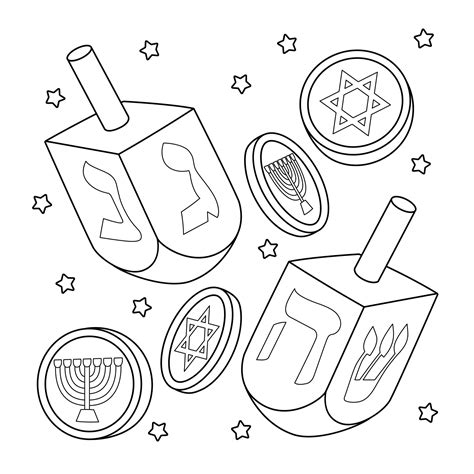 Hanukkah Coloring Pages for Children