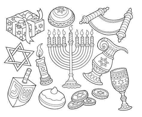 Hanukkah Coloring Pages for Kids and Adults