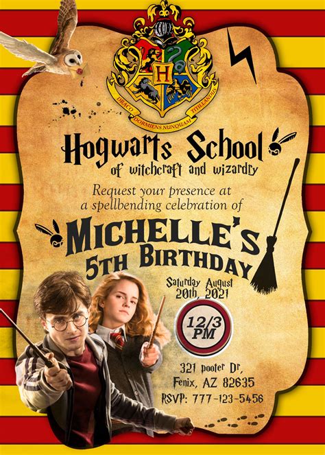 Harry Potter Birthday Invitations