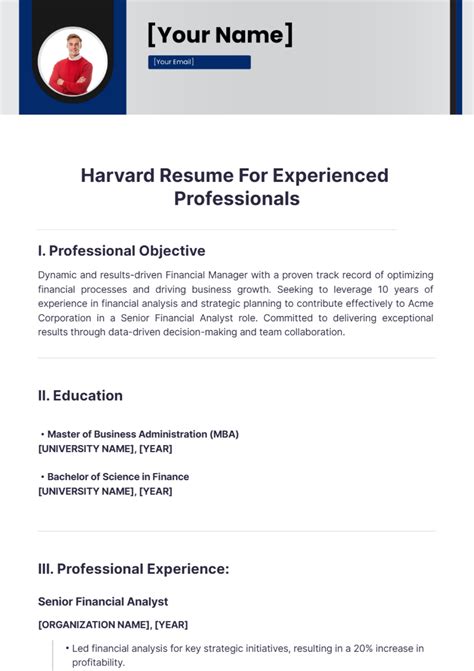 Harvard Resume Template