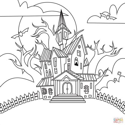 Haunted House Coloring Page