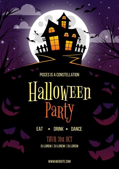 Haunted house flyer templates