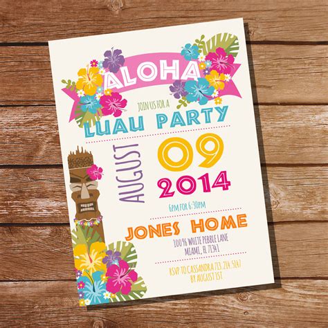 Hawaiian Party Invitations