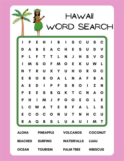 Hawaiian Word Search Printable