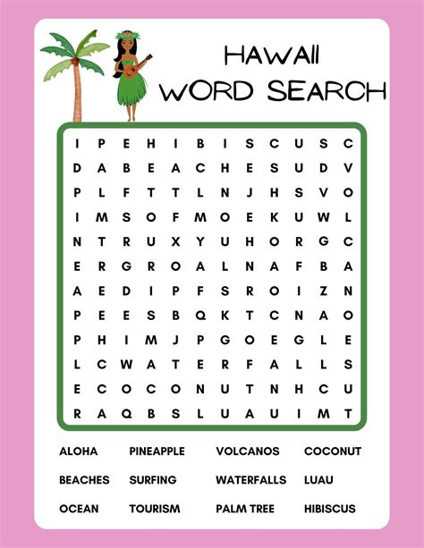 Hawaiian Word Search Printable Gallery 9