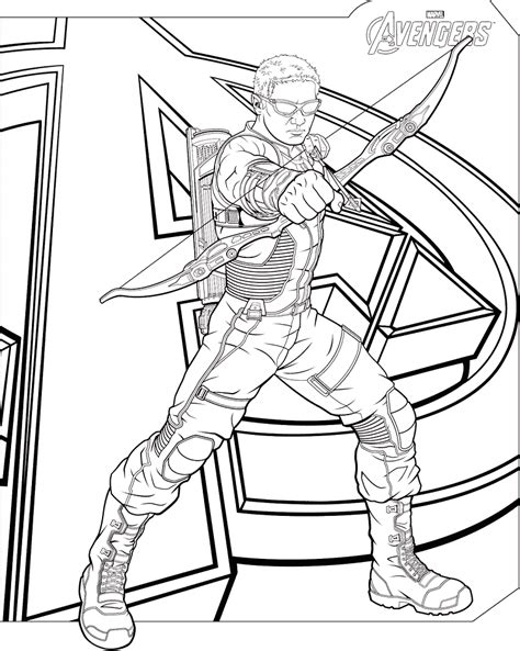 Hawkeye Coloring Pages