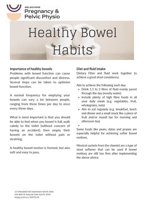 Description of Healthy Bowel Habits