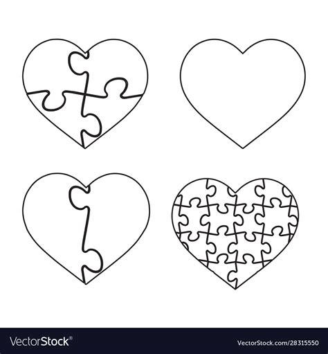 Heart Shaped Puzzle Templates for Special Occasions