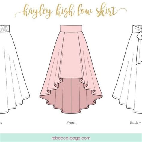 High-low skirt template