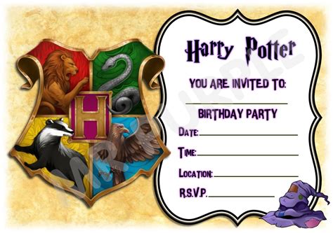 Hogwarts Crest Invitations