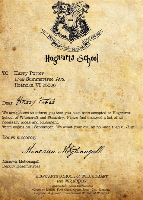 Hogwarts Letter Creation