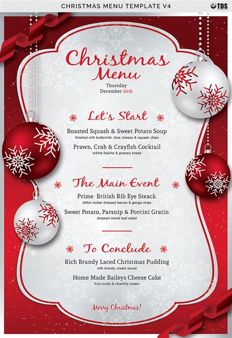 Holiday Menus Templates