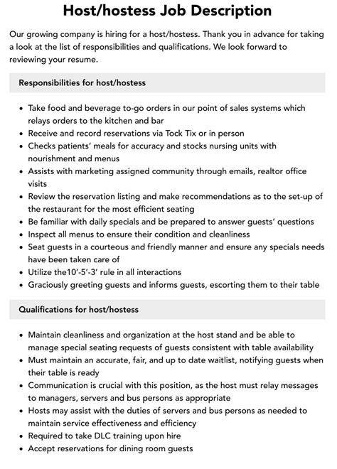 Host Responsibilities