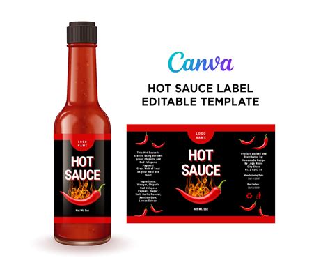 Hot Sauce Label Template Design