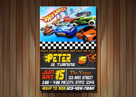 Hot Wheels Birthday Invitation