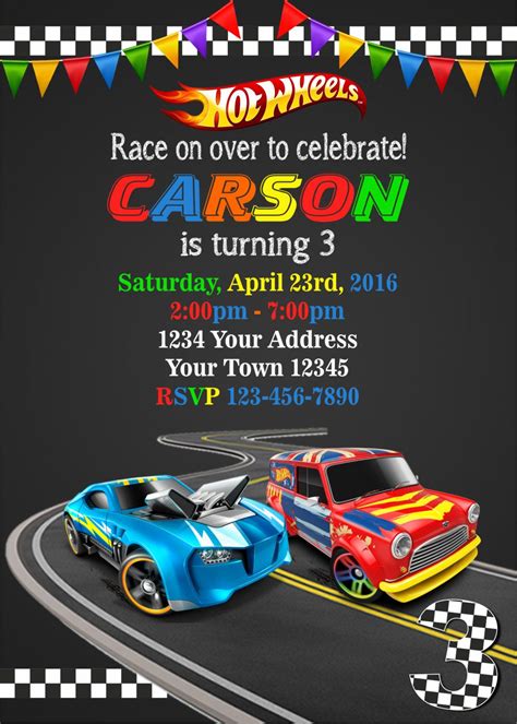 Hot Wheels Invitation Templates